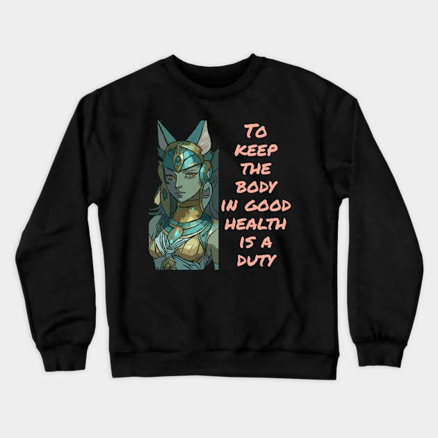 Bastet Feline Protector Crewneck Sweatshirt by DravenWaylon